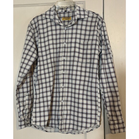 Vintage Abercrombie & Fitch Shirt Boys XL White Red Plaid Long Sleeve Rare Tag - Picture 1 of 11